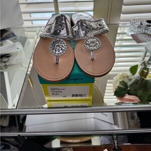 Jack Rogers Metallic Silver Sandals